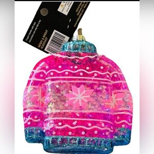 Christmas Ornament Glass Ugly Sweater Pink Blue Robert Stanley